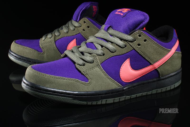 Nike Sb Dunk Low Olive Atomic Red Electric Purple 05