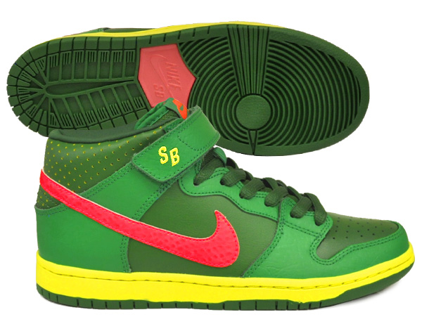 Nike Sb Dunk Mid Lucky Green Atomic Red Watermelon