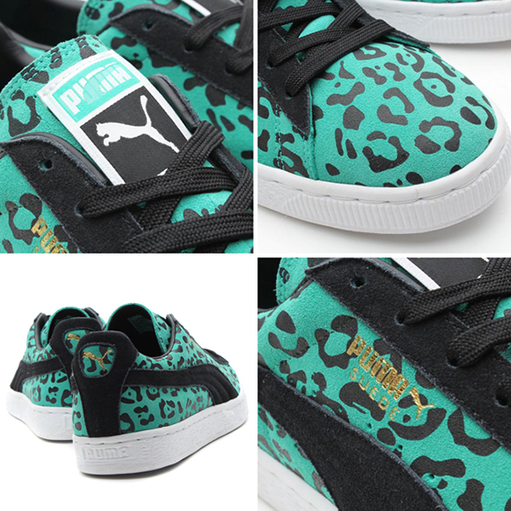 Puma Suede Teal Leopard 3