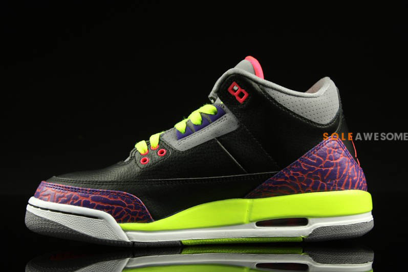 Purple Volt Air Jordan 3 Gs 5