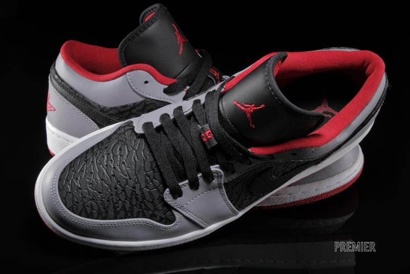 Air Jordan 1 Low Black Gym Red Cement Grey Elephant 1