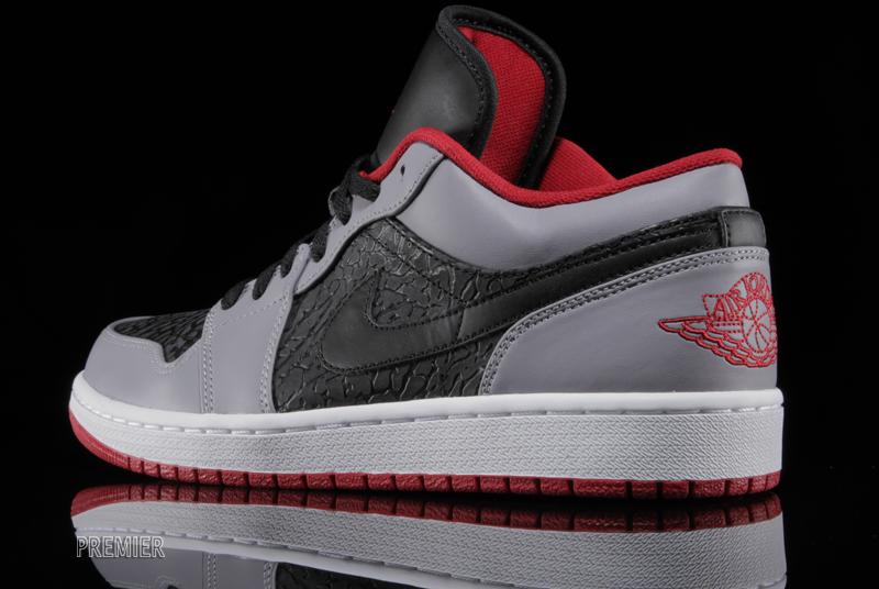 Air Jordan 1 Low Black Gym Red Cement Grey Elephant 2