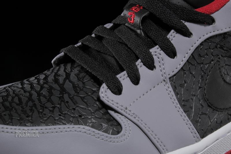 Air Jordan 1 Low Black Gym Red Cement Grey Elephant 3