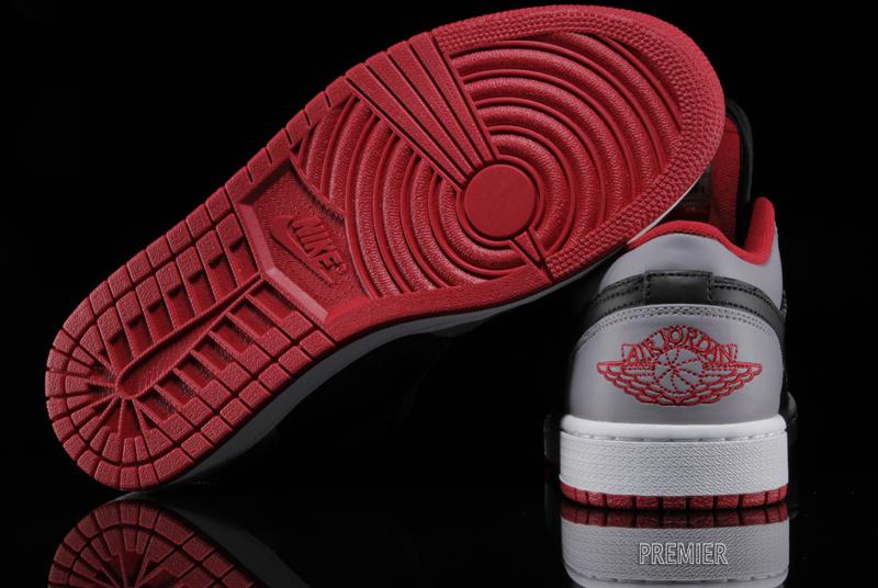 Air Jordan 1 Low Black Gym Red Cement Grey Elephant 4