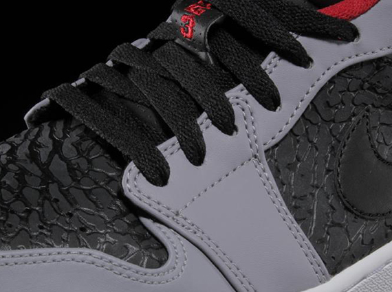 Air Jordan 1 Low - Black - Gym Red - Cement Grey