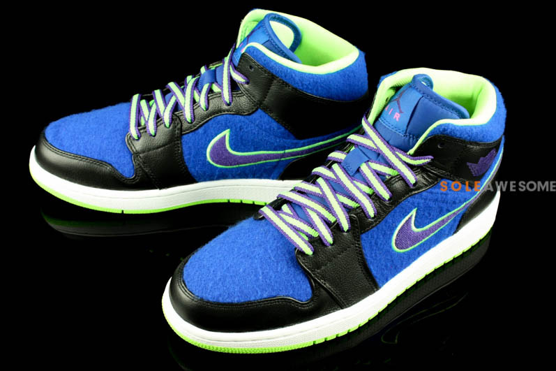 Air Jordan 1 Mid Black Purple Neon 09