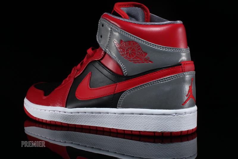 Air Jordan 1 Mid Fire Red Black Cement Grey Reflective Silver 02