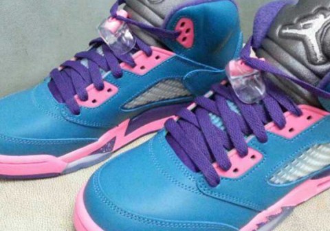 Air Jordan V GS - Blue - Pink - Purple - SneakerNews.com