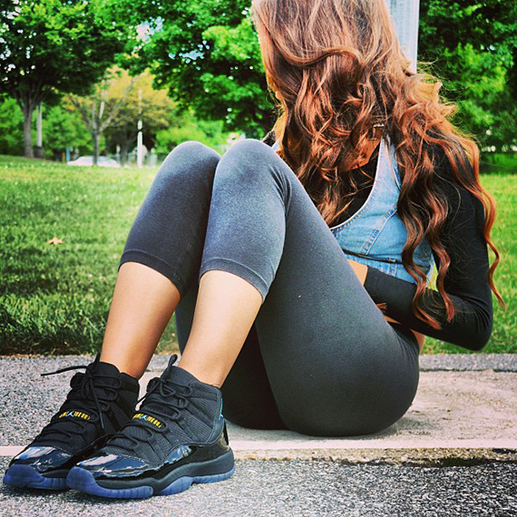 Air jordan 11 2025 gamma blue on feet