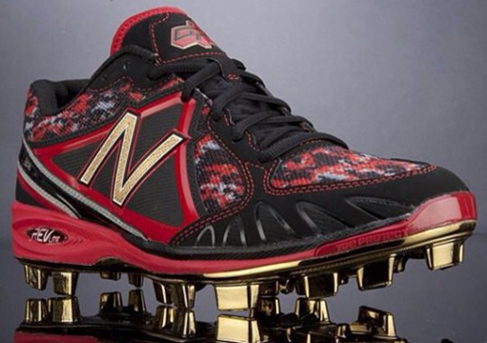 New Balance Gold-Plated Cleats for Dustin Pedroia