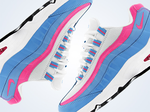 Nike Air Max 95 GS – White – Pink Flash – Distance Blue – Pure Platinum
