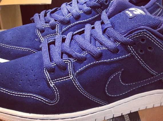Nike SB Dunk Low - Blue Suede - White