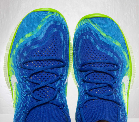 Nike Wmns Free Flyknit Royal Blue Hero Green 3