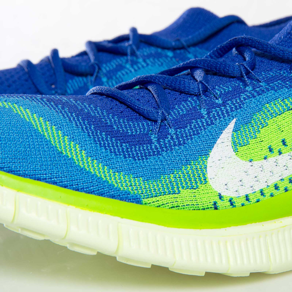 Nike WMNS Free Flyknit - Game Royal - Hero - Electric Green - SneakerNews.com