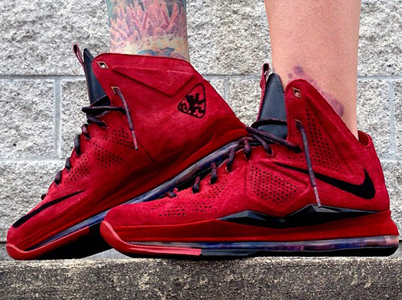 Nike LeBron X EXT "Red Wine Suede" Customs by Zadeh Kicks