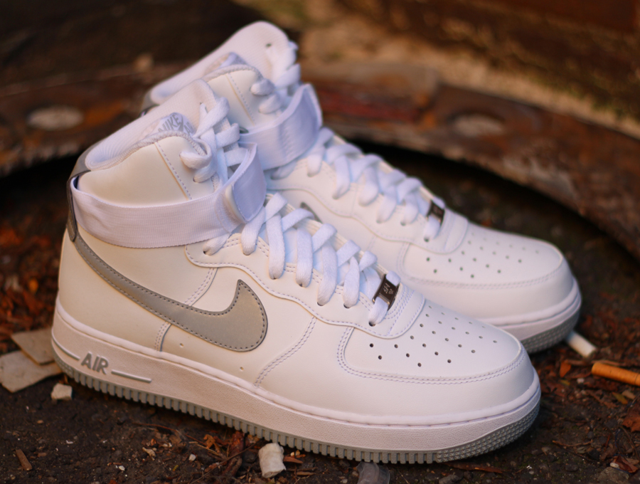 Nike Air Force 1 High - White - Reflective Silver - SneakerNews.com
