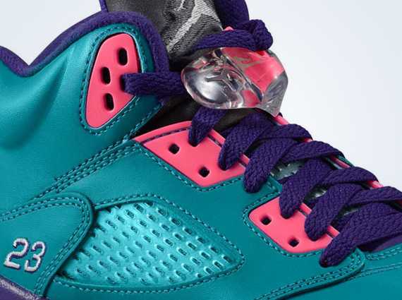 teal and pink jordan 5