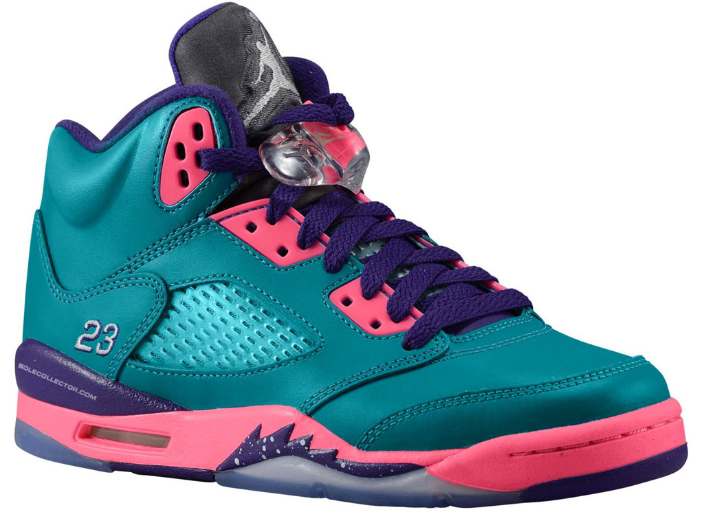 Air Jordan 5 Gs Teal Pink Purple 2