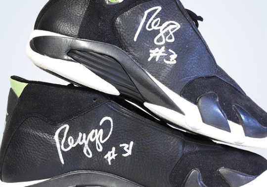 Air Jordan XIV “Indiglo” – Autographed Reggie Miller Pair on eBay