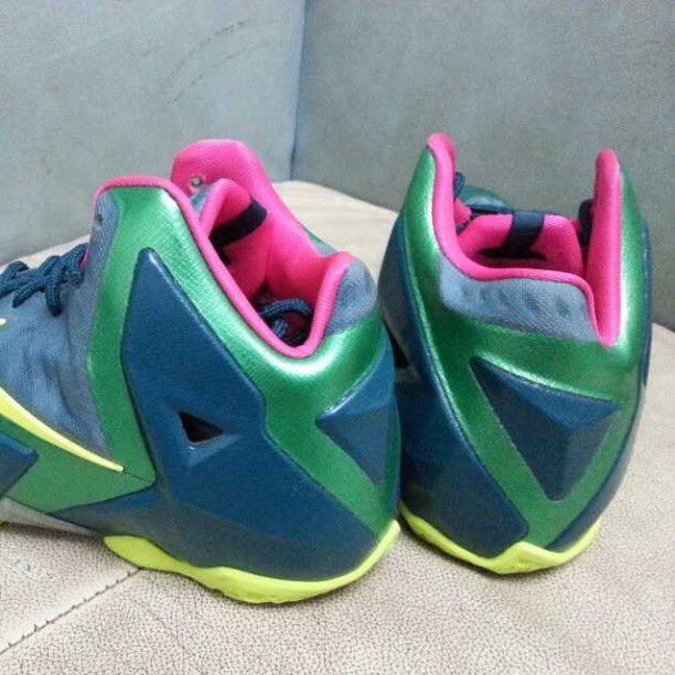 Nike Lebron 11 Gs Green Volt Pink 03