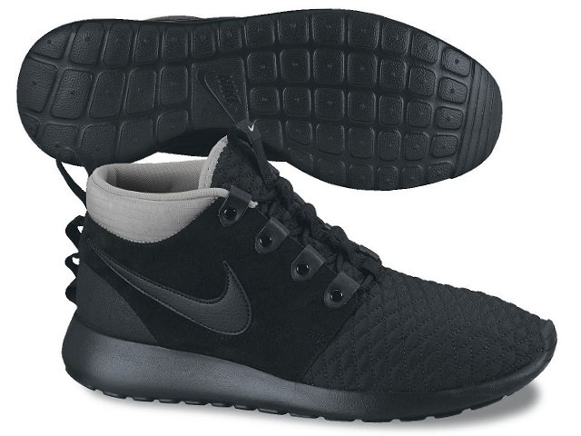 Nike Roshe Run Sneaker Boot Black Silver 3