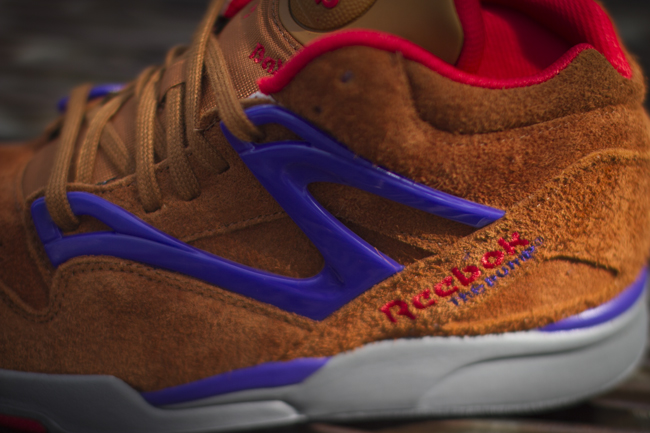 Reebok Pump Omni Lite Brown Suede Red Purple 6