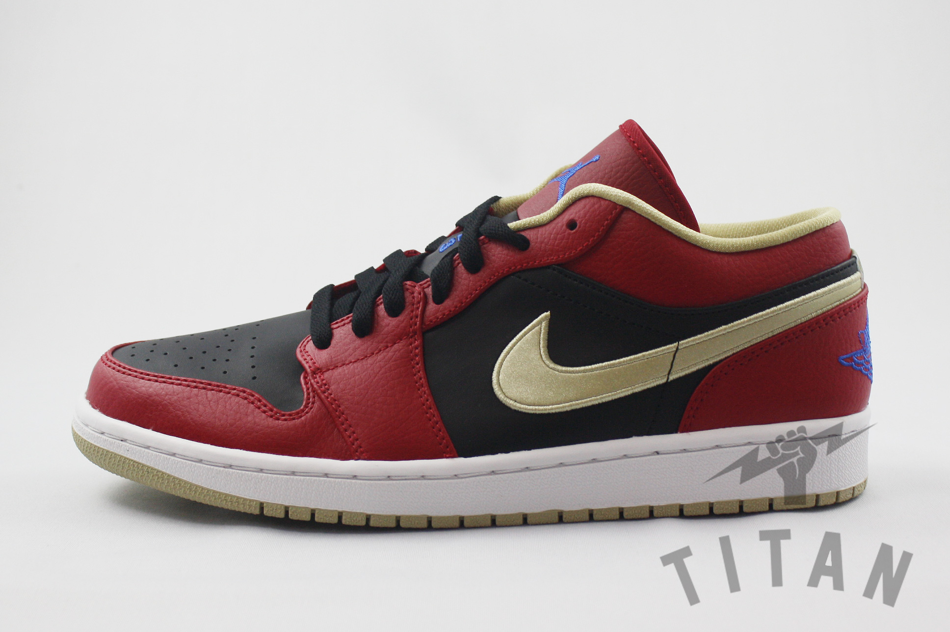 Air Jordan 1 Low Gym Red Game Royal Metallic Gold 01
