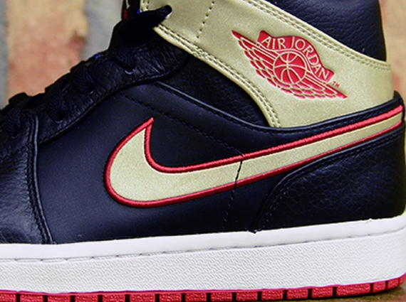 Air Jordan 1 Mid - Black - Gym Red - Metallic Gold - SneakerNews.com