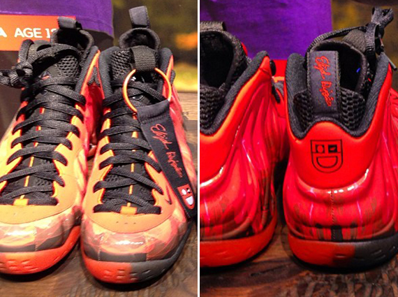 Foamposite habanero red on hot sale feet