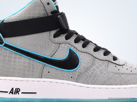 blue and black high top air force ones