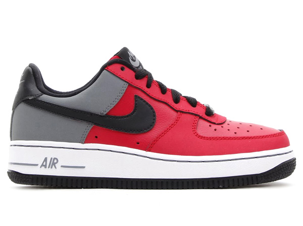 Nike Air Force 1 Low Gs Red Grey Black 1