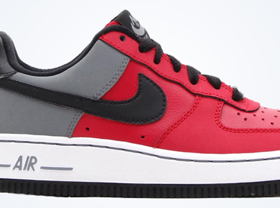 Nike Air Force 1 Low Gs Red Grey Black