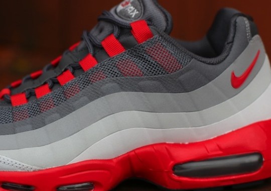 Nike Air Max 95 No-Sew – Dark Grey – Challenge Red | Available