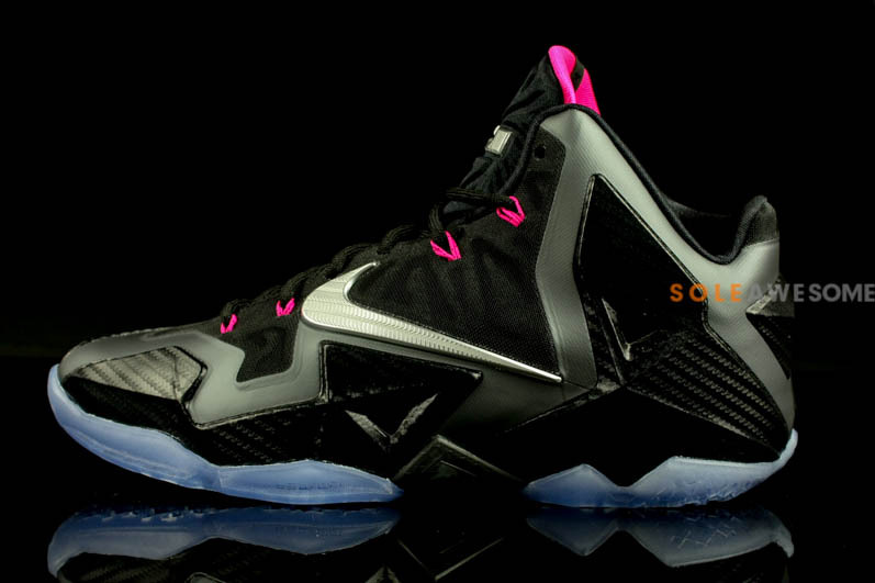 Nike Lebron 11 Black Metallic Silver Dark Grey Pink Flash 06