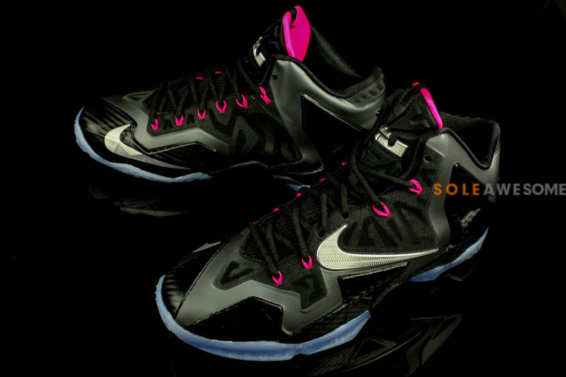 Nike Lebron 11 Black Metallic Silver Dark Grey Pink Flash 07