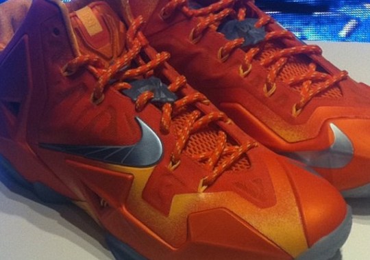 nike lebron 11 orange metallic silver 1