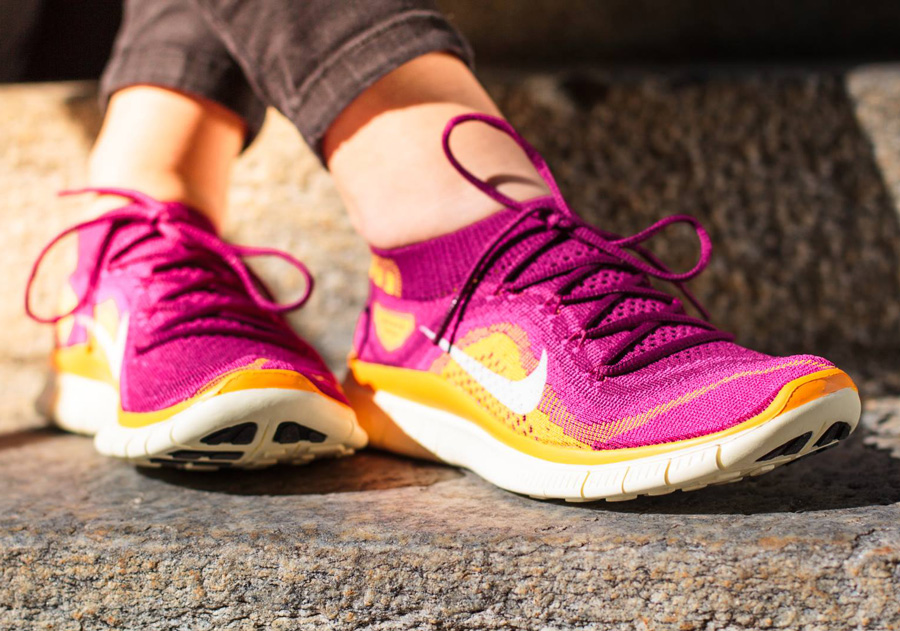 Nike Wmns Free Flyknit Red Berry Orange 2