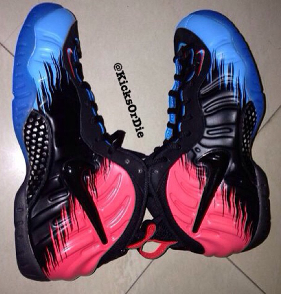 Nike foamposite red and blue best sale