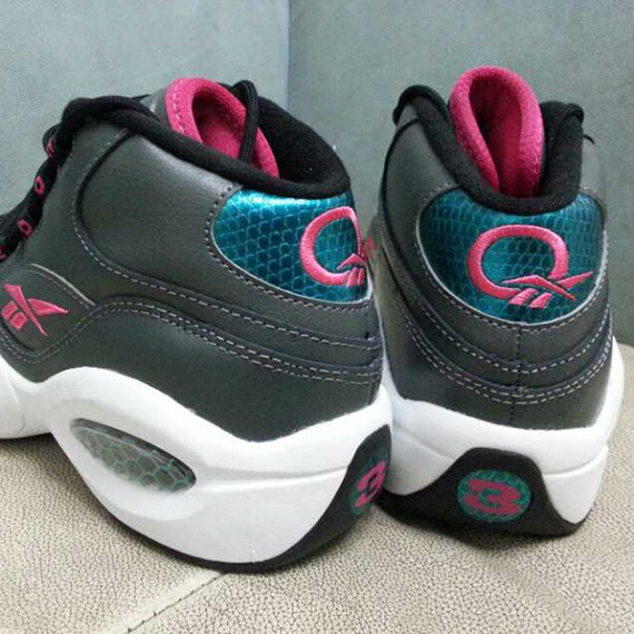 Reebok Question Mid Grey Teal Pink 2