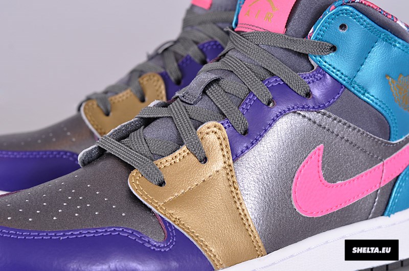 Air Jorda 1 Mid Gs Metallic Dark Grey Metallic Gold Court Purple 03