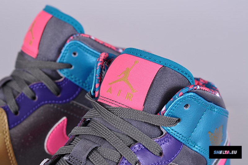 Air Jorda 1 Mid Gs Metallic Dark Grey Metallic Gold Court Purple 08