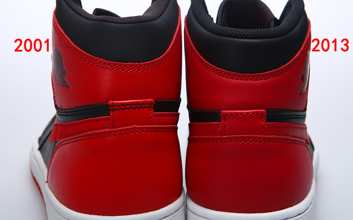 Air Jordan 1 Bred 2001 2013 Comparison 03