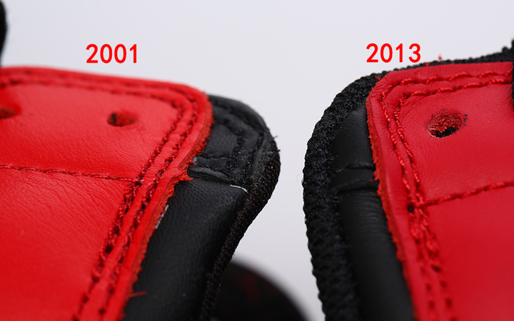 Air Jordan 1 Bred 2001 2013 Comparison 04