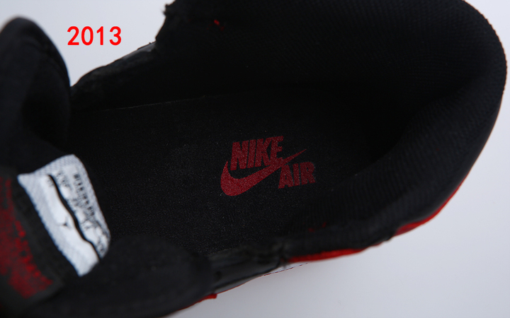 Air Jordan 1 Bred 2001 2013 Comparison 08
