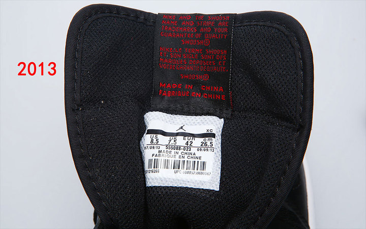 Air Jordan 1 Bred 2001 2013 Comparison 12