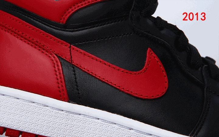 Air Jordan 1 Bred 2001 2013 Comparison 16