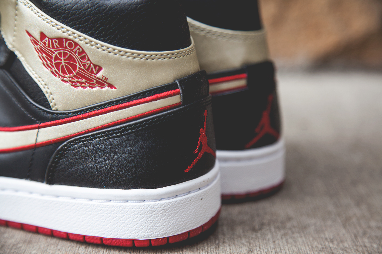 Air Jordan 1 Mid Black Red Gold Available 02