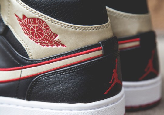 Air Jordan 1 Mid – Black – Gold – Red | Available