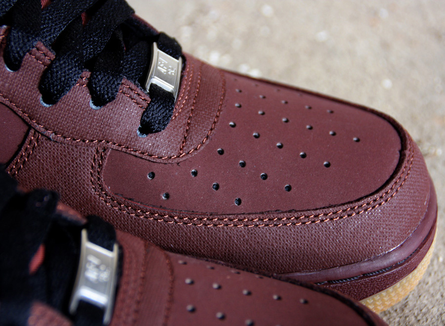 burgundy high top air force ones