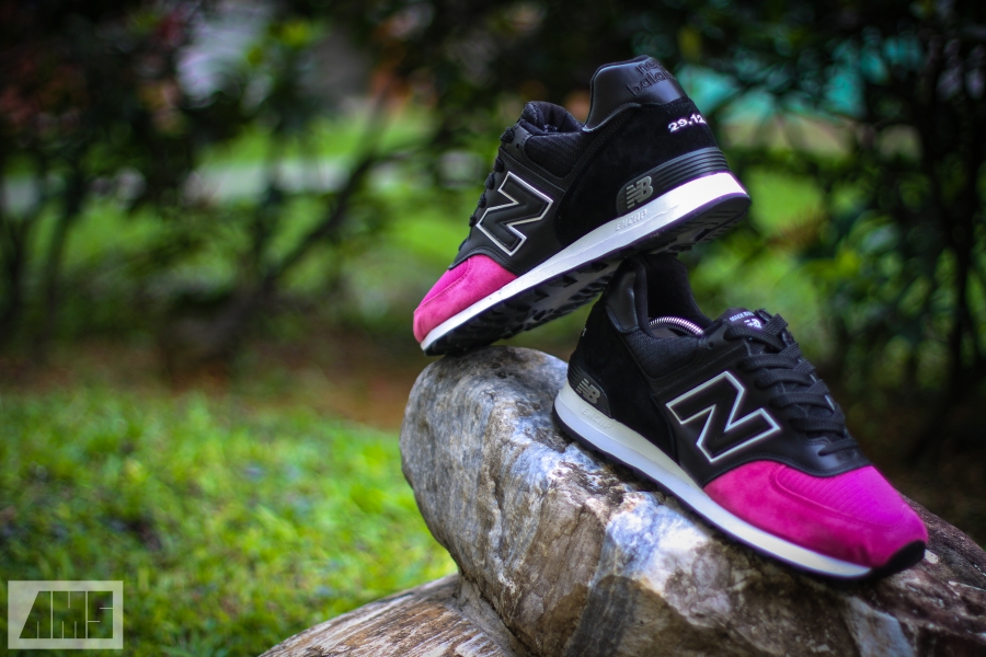 New balance 574 shop black and pink